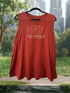 Parks Project California Theme Tank Top. Rusty Red size: XL